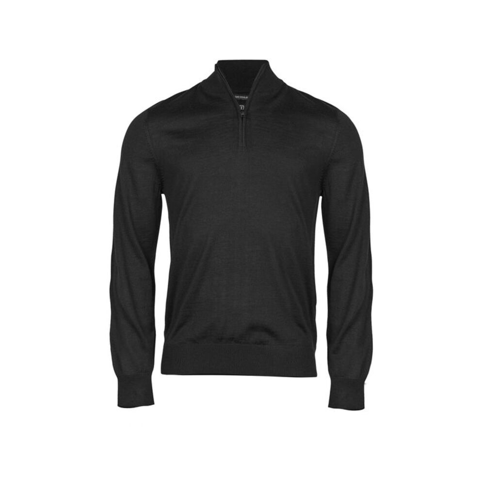 Tee Jays Mens Half Zip Sweater / Black